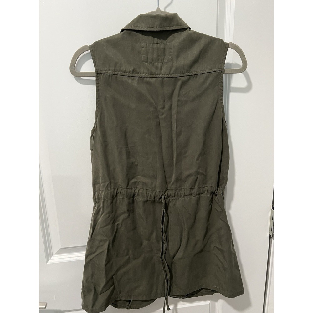 A‎ New Day Women's Utility Vest Olive Green Size XS Drawstring Waist Pockets - Picture 2 of 5